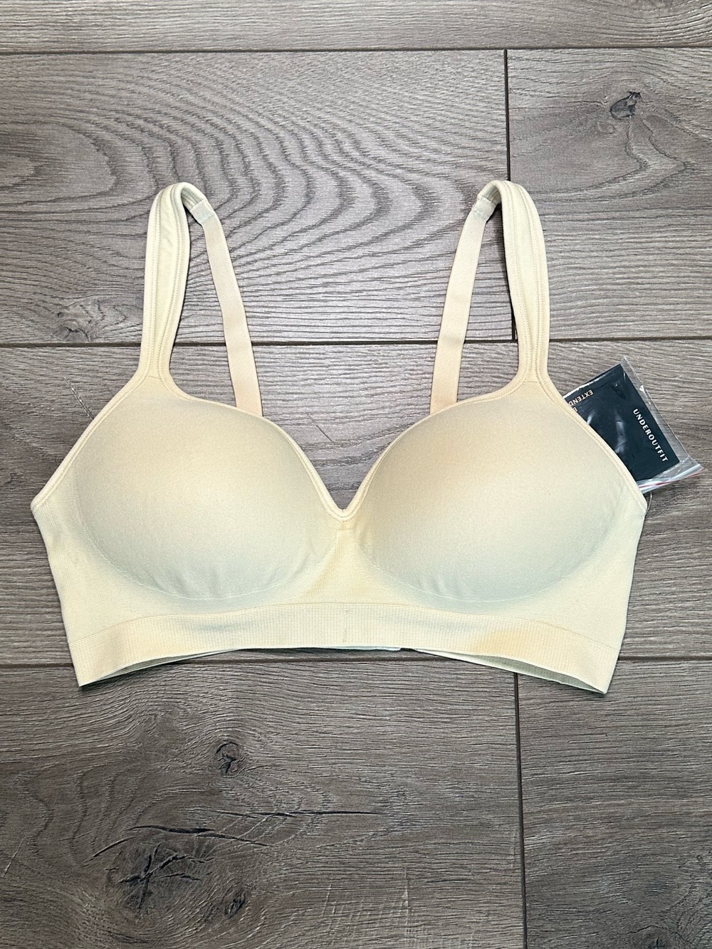 Underoutfit 460 The Perfect Neckline Seamless Wireless Comfort Bra Tan Medium